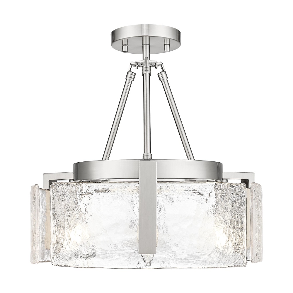 Golden Lighting Aenon 3-light Semi-Flush Mount in Pewter